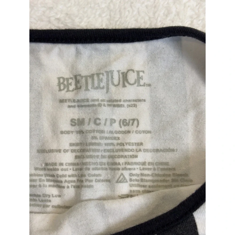 Beetlejuice‎ Girls Tutu Dress Black White Green Size 6/7 Halloween Costume